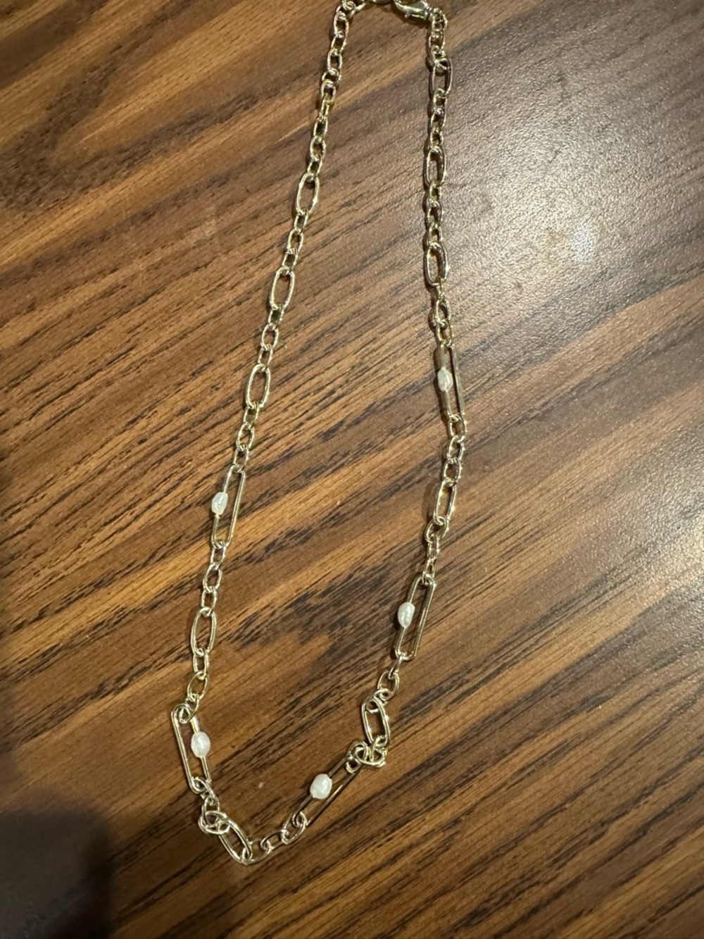 Kendra Scott Gold Link Necklace with White Pearls